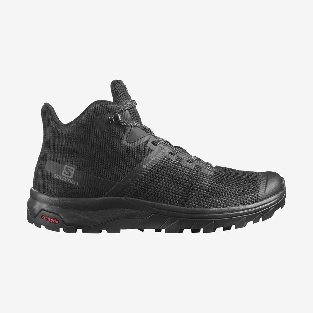 Zapatillas Trekking Salomon Mujer Negras - Salomon Argentina OUTLINE PRISM MID GTX ,735180-SZA